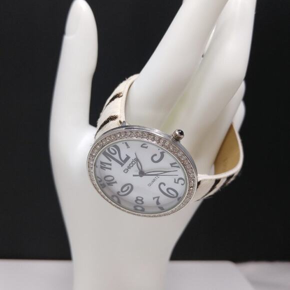 Chico's Animal Print Leather Watch, White Face, Animal Print Band, 9 Inches - Picture 6 of 11